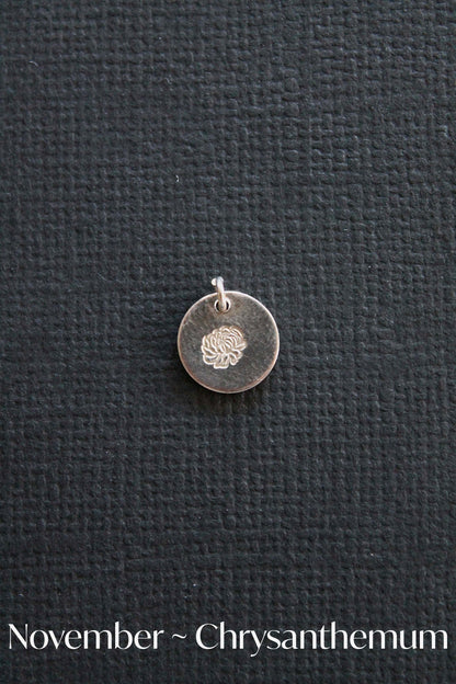 BIRTH FLOWER CHARMS - STERLING SILVER