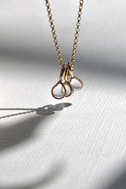 "APRIL SHOWERS" MULTI RAINDROP NECKLACE - 14K GOLD FILLED