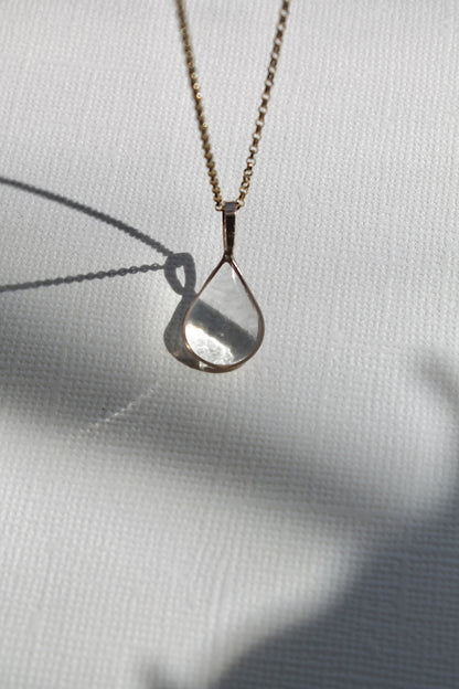 "APRIL SHOWERS" LARGE RAINDROP NECKLACE - 14K GOLD FILLED