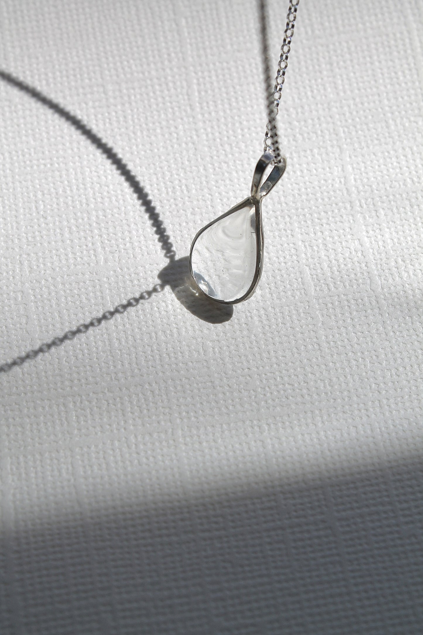 "APRIL SHOWERS" LARGE RAINDROP NECKLACE - STERLING SILVER