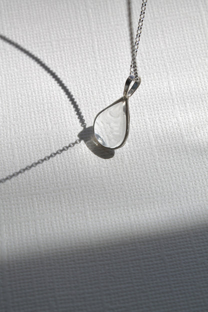 "APRIL SHOWERS" LARGE RAINDROP NECKLACE - STERLING SILVER