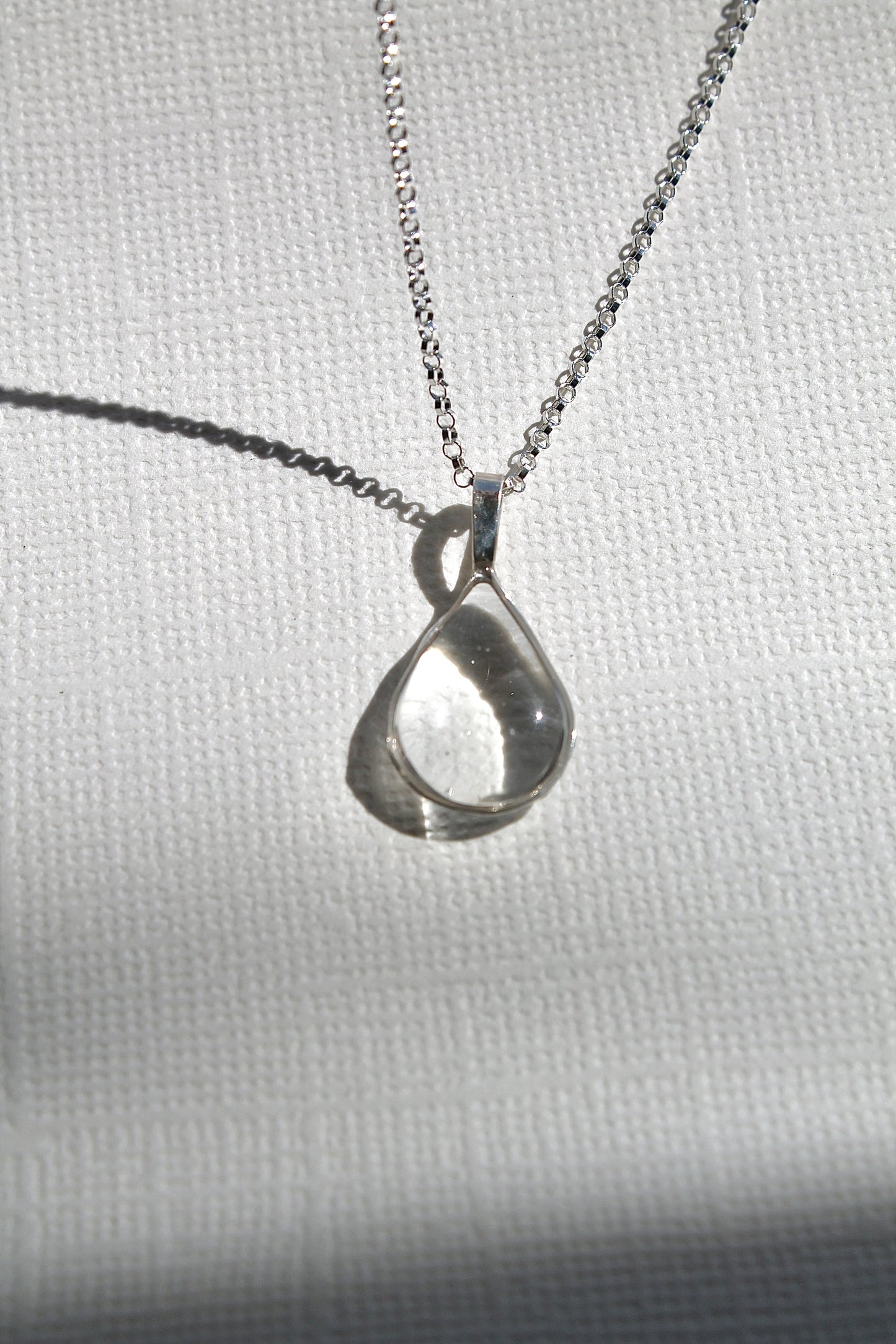 "APRIL SHOWERS" LARGE RAINDROP NECKLACE - STERLING SILVER