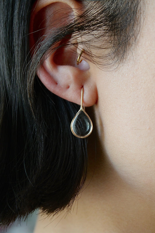 "APRIL SHOWERS" LARGE RAINDROP THREADERS - 14K GOLD FILLED