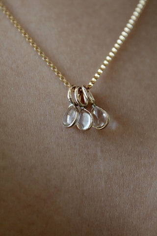 "April Showers" Multi Resin Raindrop Necklace - 14k Gold Filled