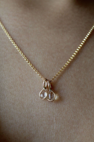 "April Showers" Multi Resin Raindrop Necklace - 14k Gold Filled