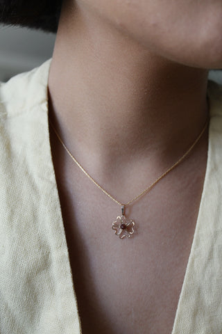 Phlox & Tourmaline Pendant Necklace - 14k Gold Filled