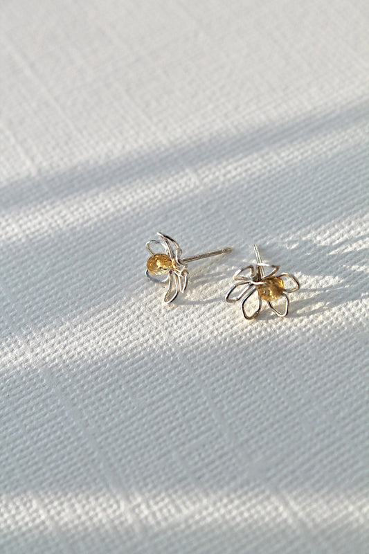 DAFFODIL STUDS - STERLING SILVER