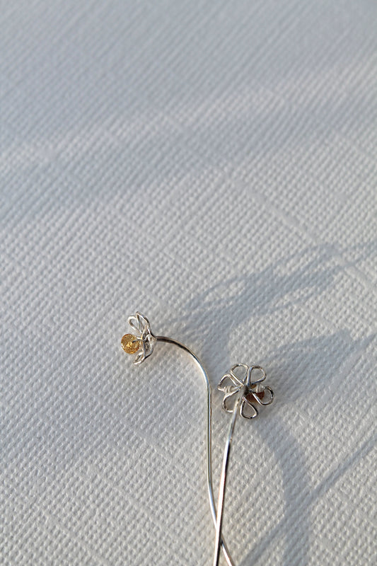 DAFFODIL THREADERS - STERLING SILVER