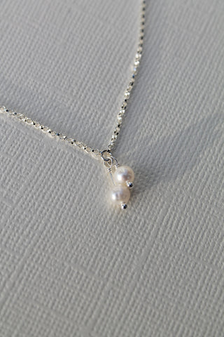 Lily of the Valley & Freshwater Pearl Necklace - Sterling Silver