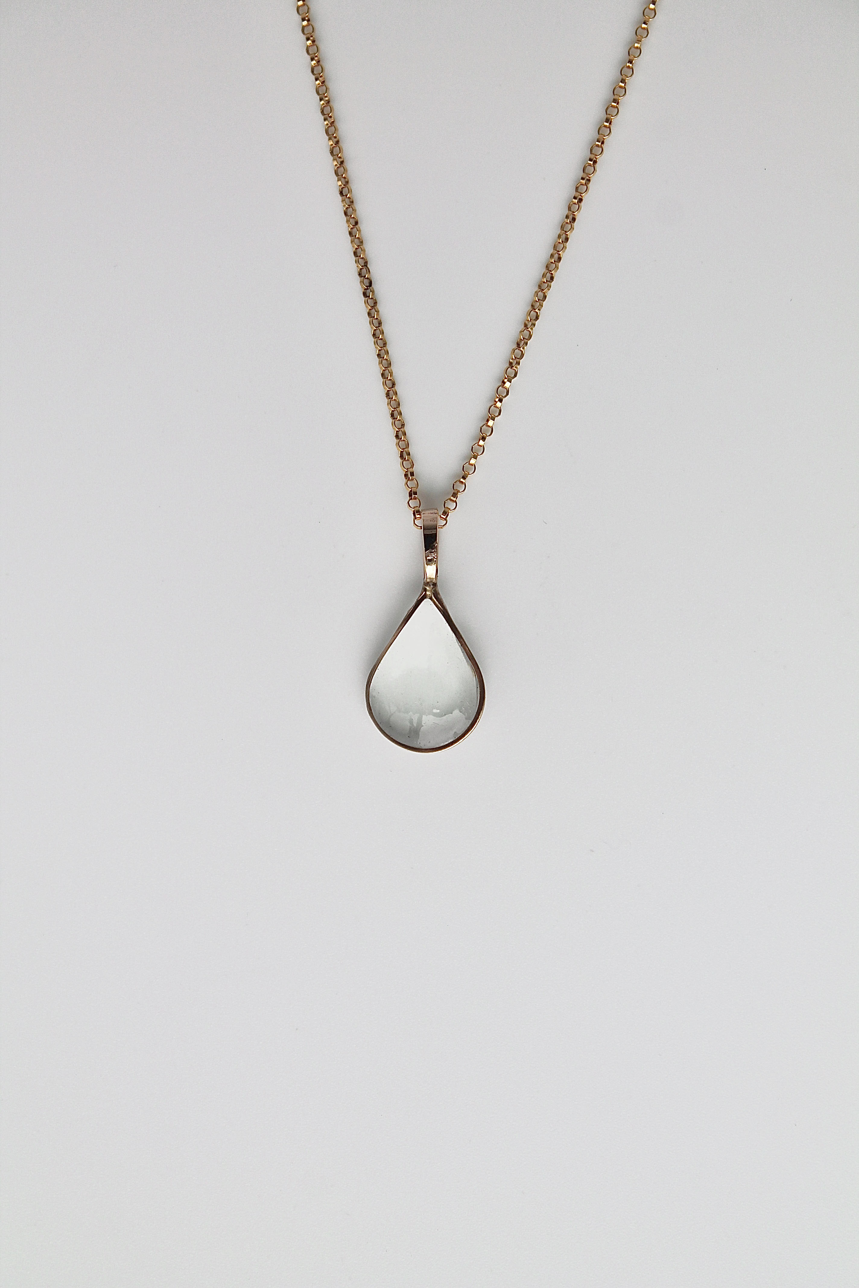 "April Showers" Resin Raindrop Pendant Necklace