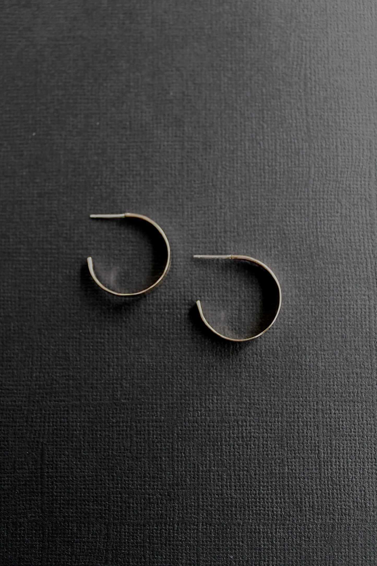 FLAT HAMMERED HOOPS - 14K GOLD FILLED