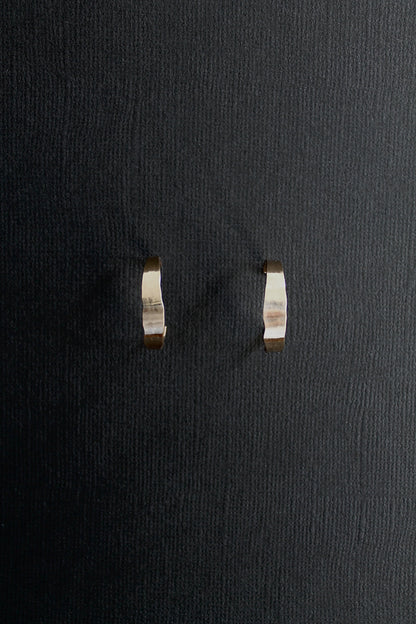 FLAT HAMMERED HOOPS - 14K GOLD FILLED