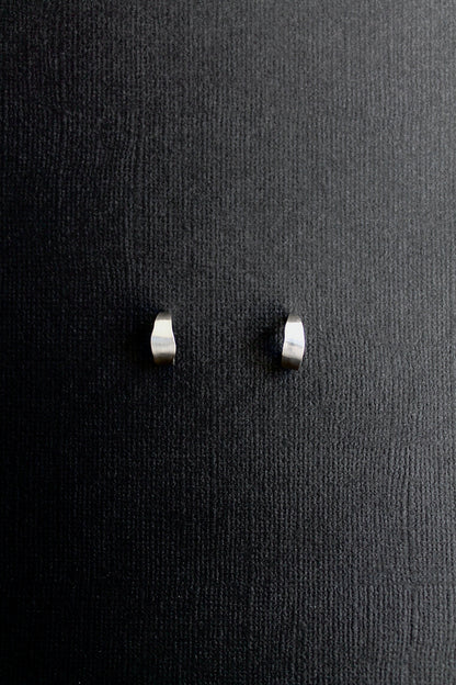 HAMMERED EGG STUDS - STERLING SILVER