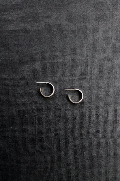 CURVED MINI HOOPS - STERLING SILVER