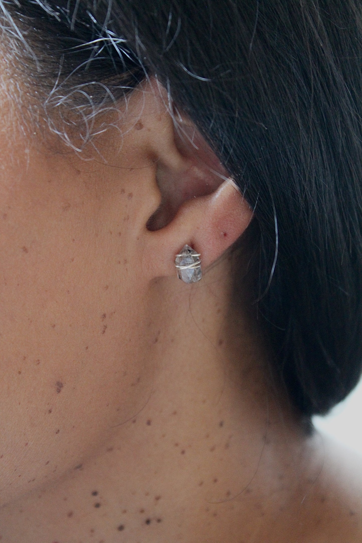 HERKIMER DIAMOND STUDS - STERLING SILVER