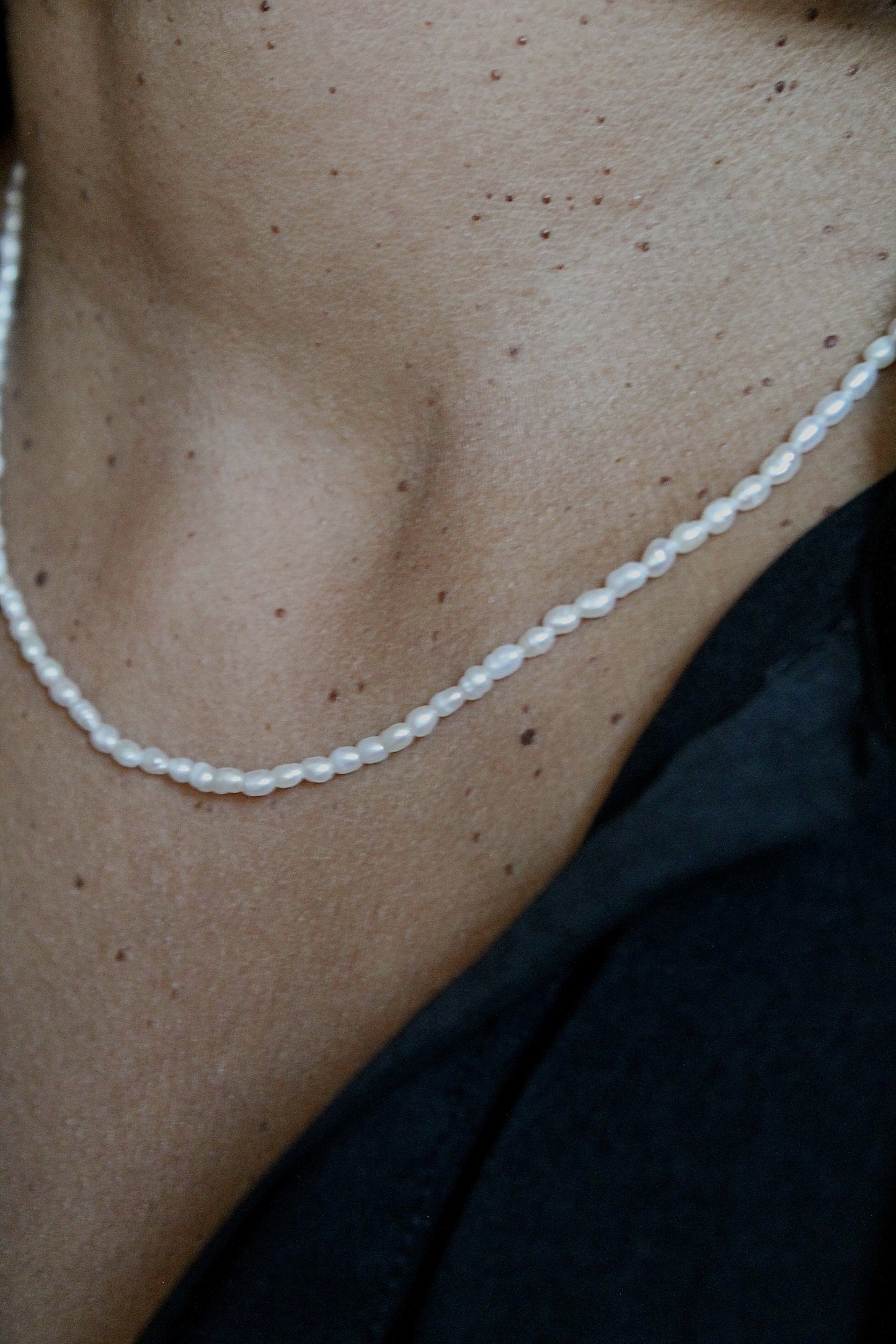 CLASSIC MINI PEARL NECKLACE - STERLING SILVER