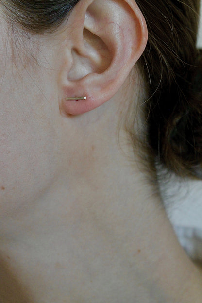 THIN T-BAR STUDS - STERLING SILVER