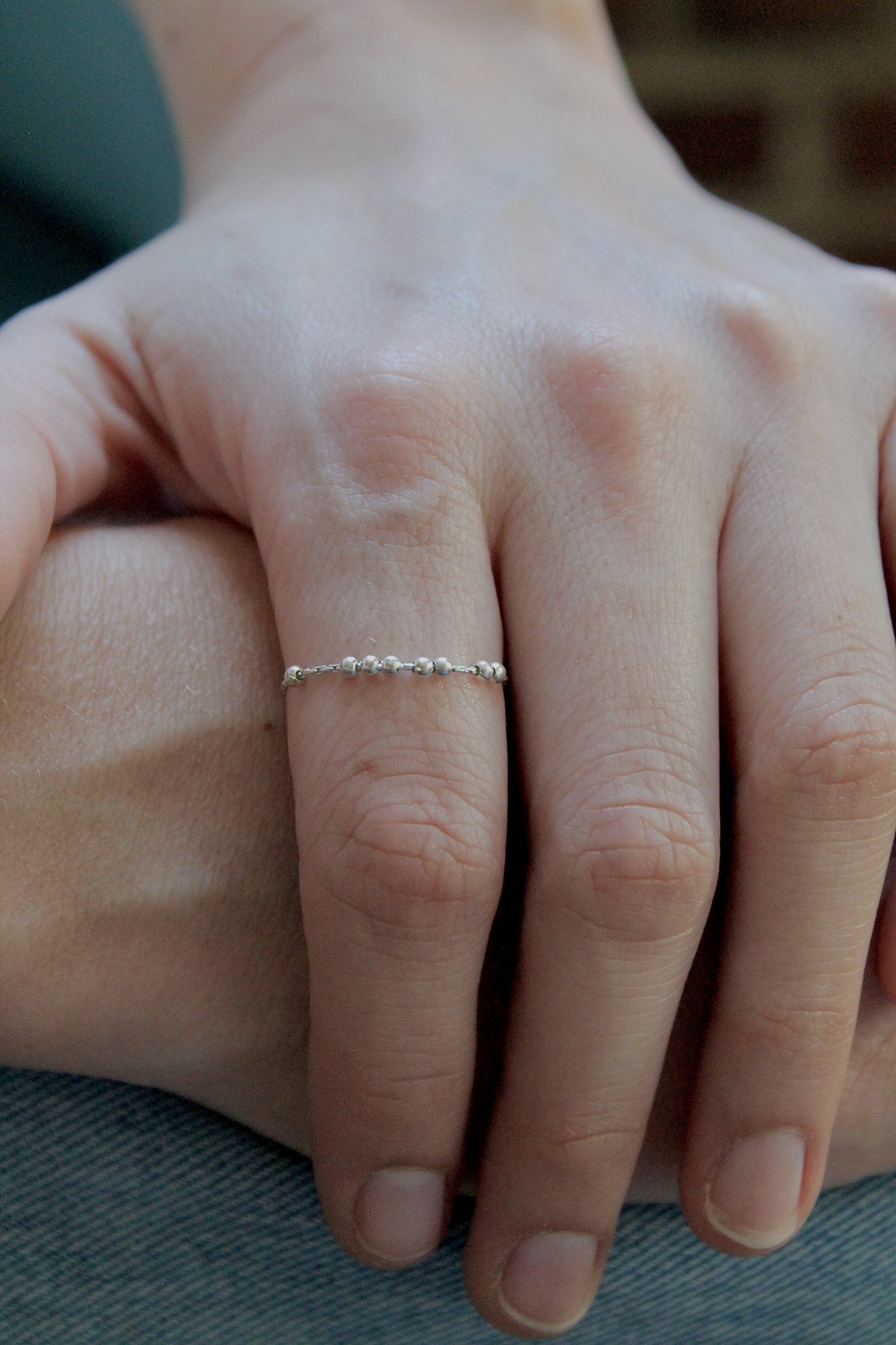 SNAKE CHAIN FIDGET RING - STERLING SILVER