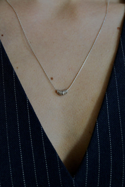 FLOATING DISCS NECKLACE - STERLING SILVER