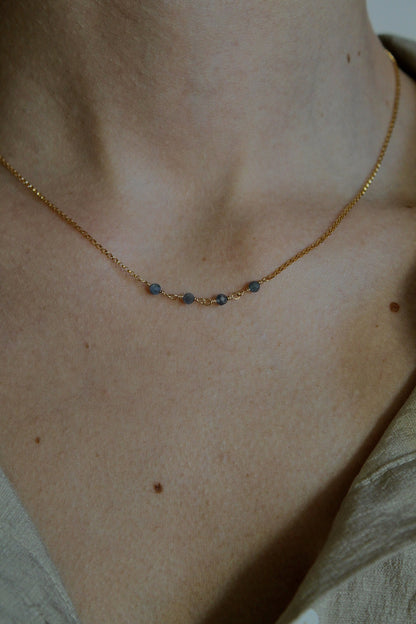 BIRTHSTONE BAR NECKLACE - 14K GOLD FILLED