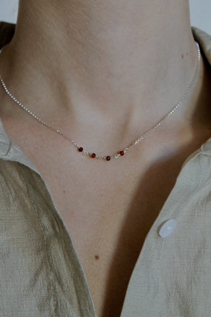 BIRTHSTONE BAR NECKLACE - STERLING SILVER