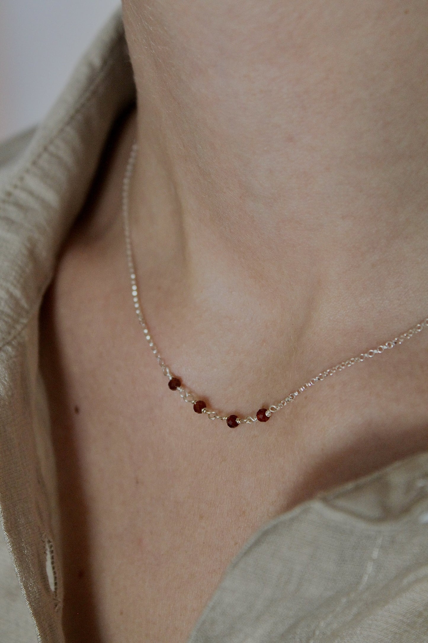 BIRTHSTONE BAR NECKLACE - STERLING SILVER