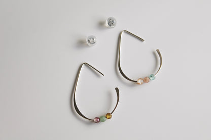 Sadie Tourmaline Teardrop Hoops