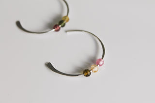 Skye Tourmaline Round Hoops