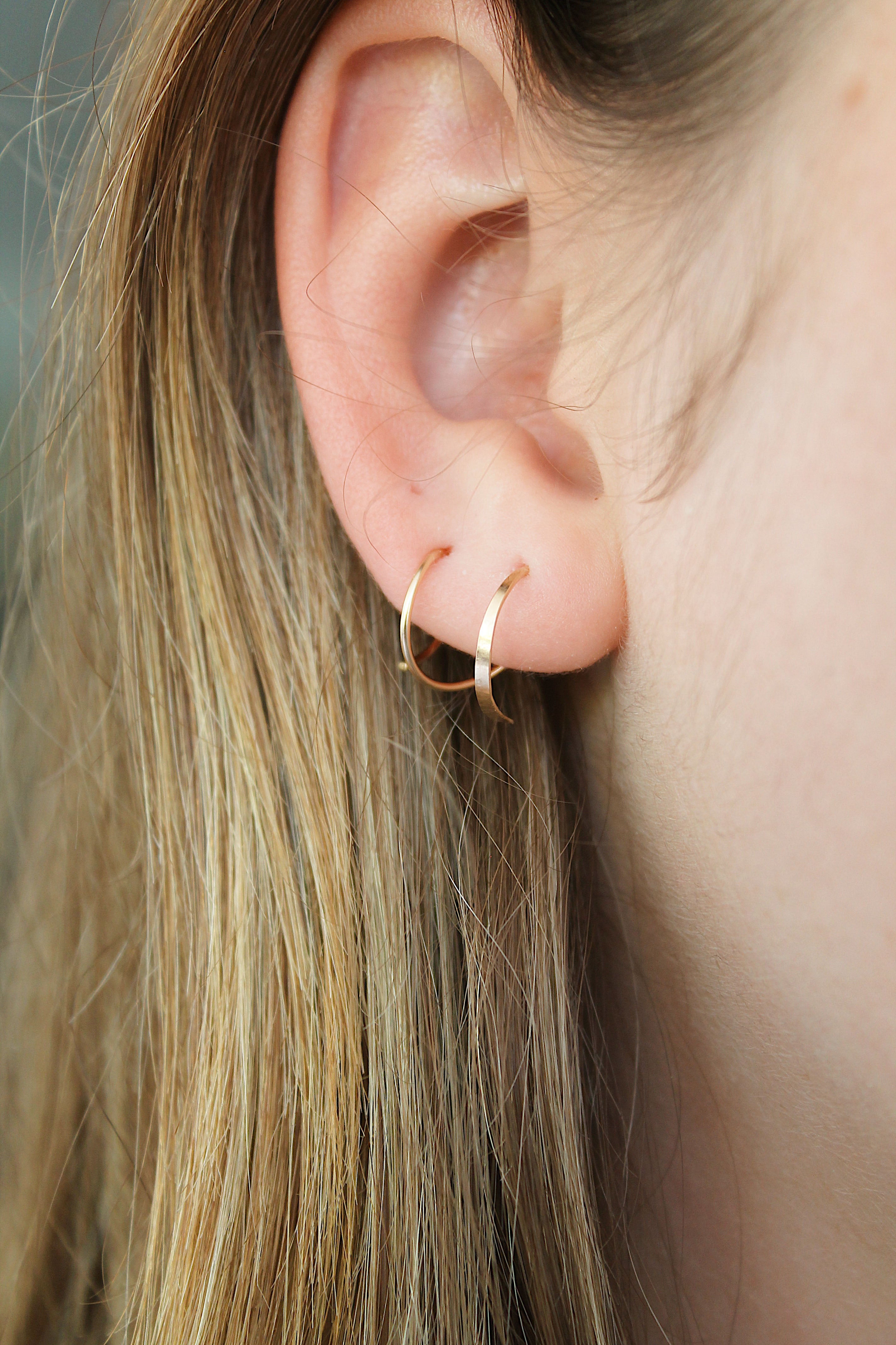 Two hoop hot sale ear piercing