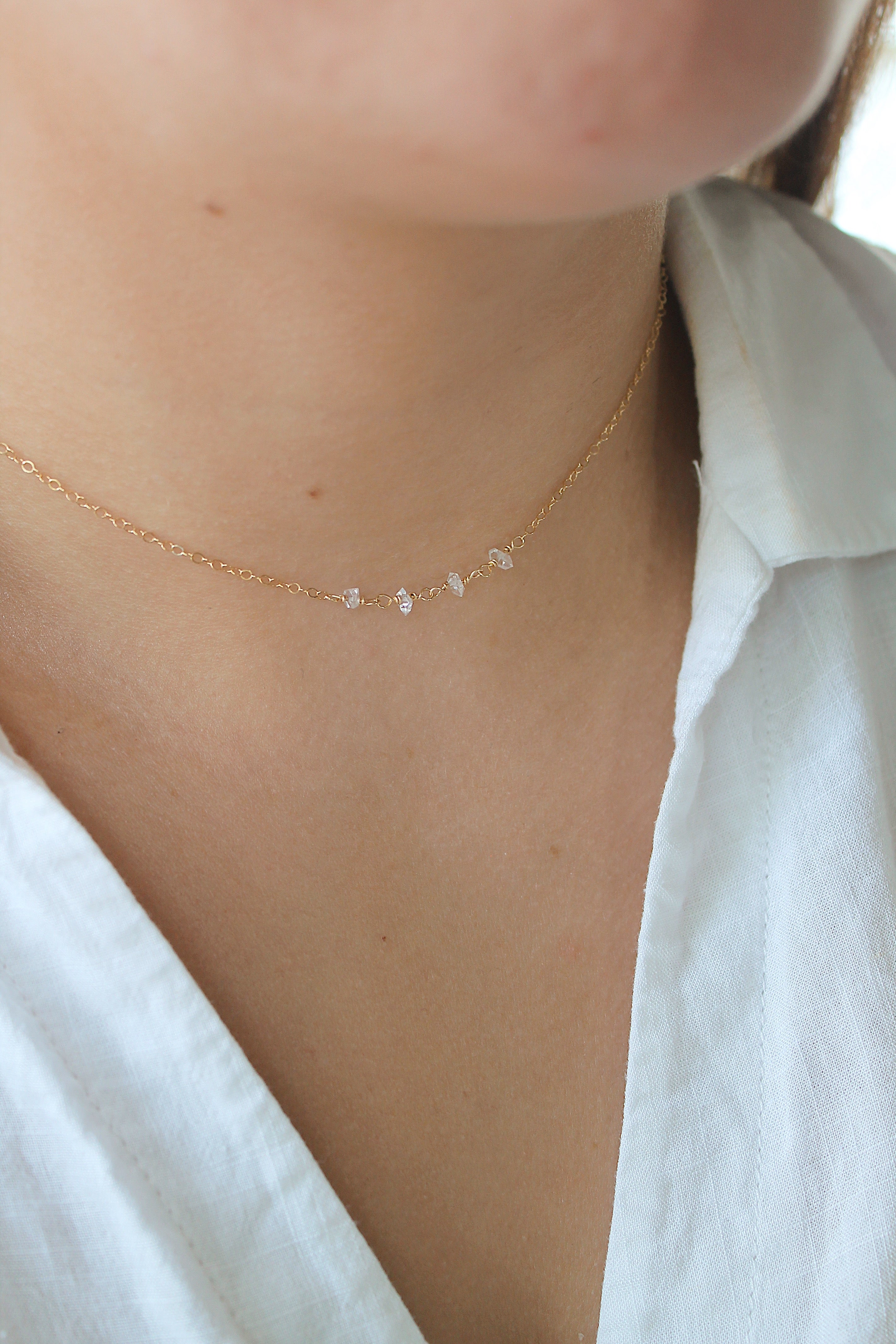 Custom Handmade Rose Gold Birthstone Bar Necklace - Gemstones, Pearls –  Rebecca Anne Handmade