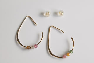 Sadie Tourmaline Teardrop Hoops