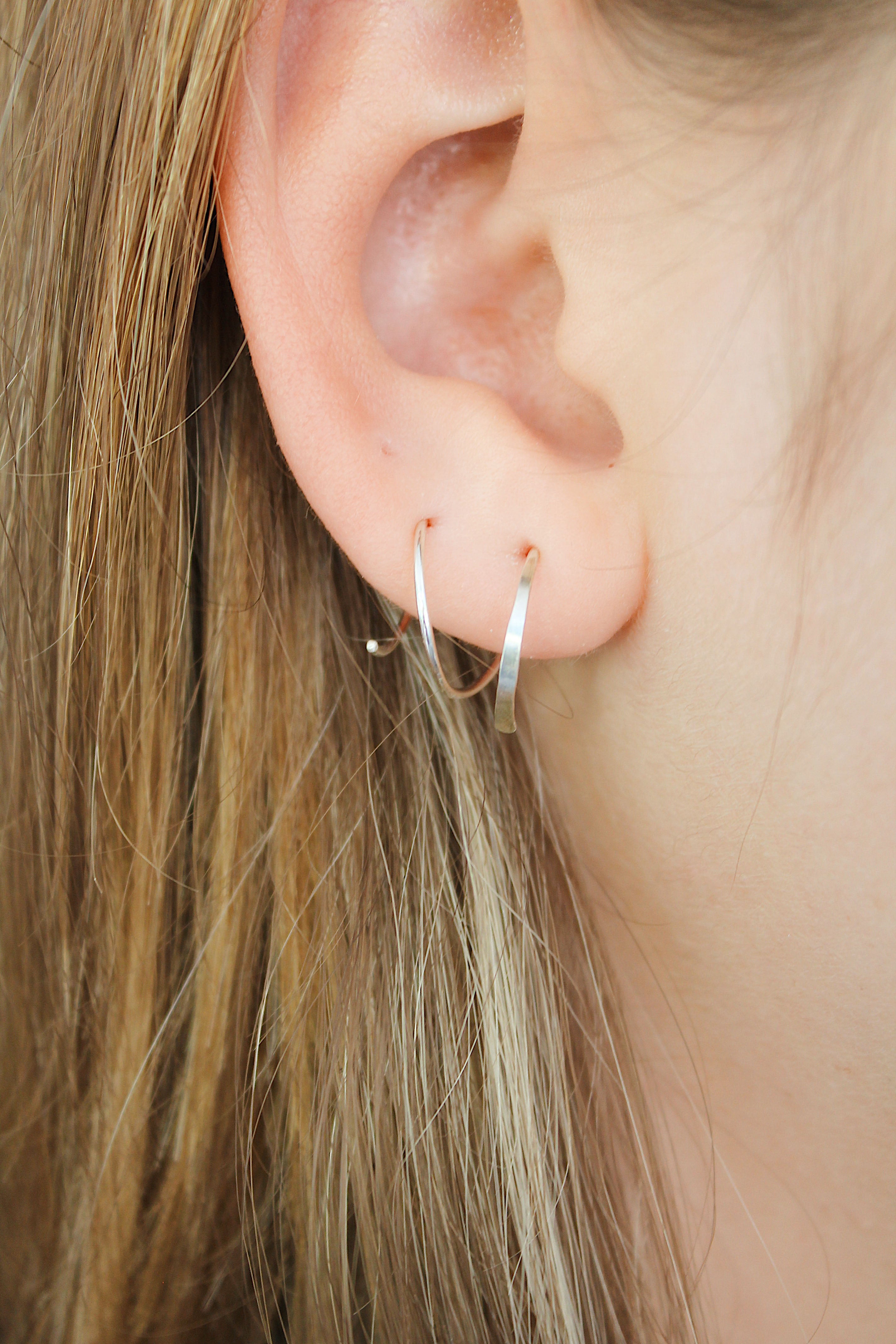 Double pierced hot sale ears hoops