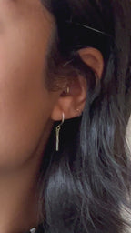 Threader Hoops (with Dangly Chain)