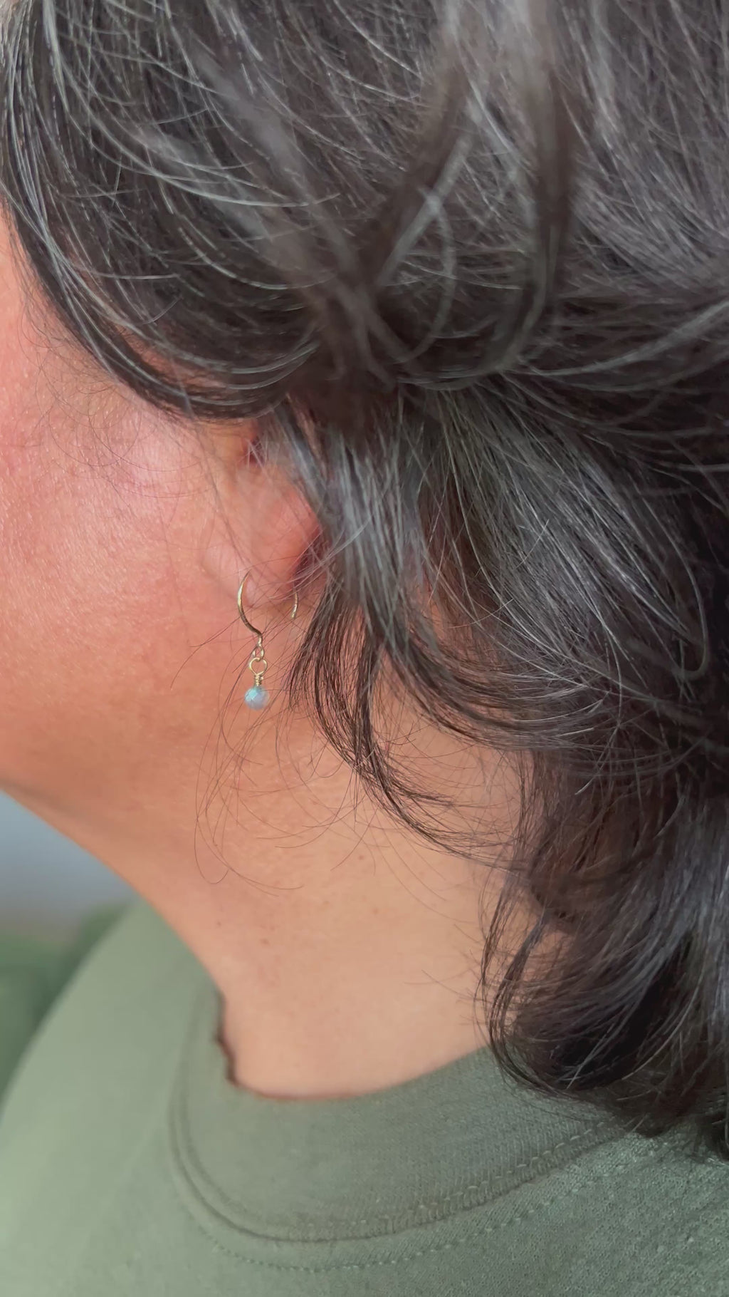 Créoles à enfiler (Labradorite)