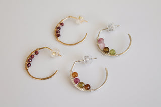 Birthstone Wrapped Hoops