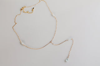 Daphne Aquamarine Lariat Necklace