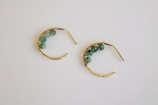 Birthstone Wrapped Hoops