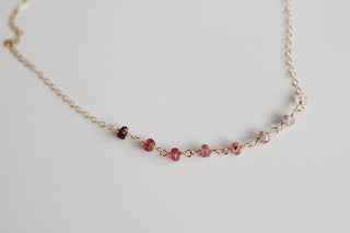 Pink Spinel Gradient Bar Necklace