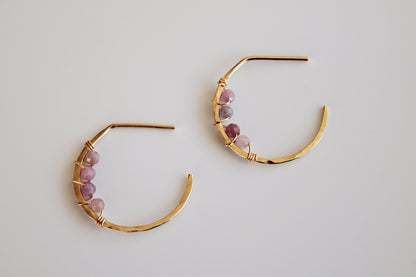 Birthstone Wrapped Hoops